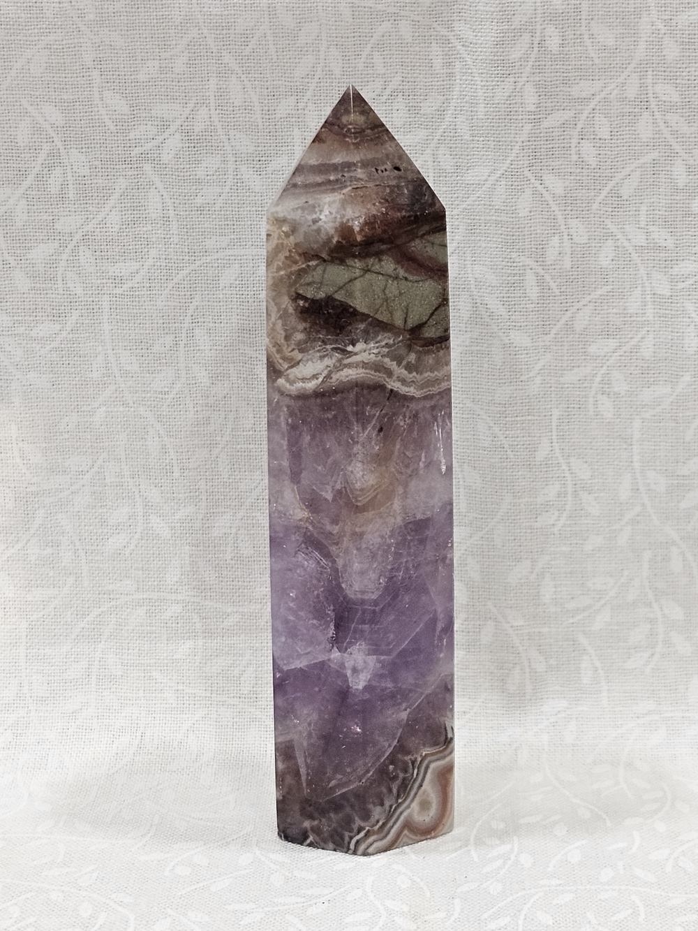 Amethyst Crazy Lace Agate  Crystal Tower